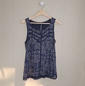 LUCKY BRAND Blue Paisley Tank, XS